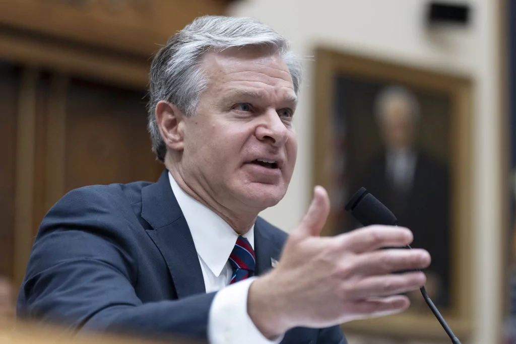 FBI Director Christopher Wray testifies before a House committee about the July 13 shooting at a campaign rally in Butler, Pennsylvania, Wednesday, July 24, 2024, on Capitol Hill. Wray said that the FBI will "leave no stone unturned" in its investigation of the attempted assassination of former President Donald Trump. (AP Photo/Manuel Balce Ceneta)