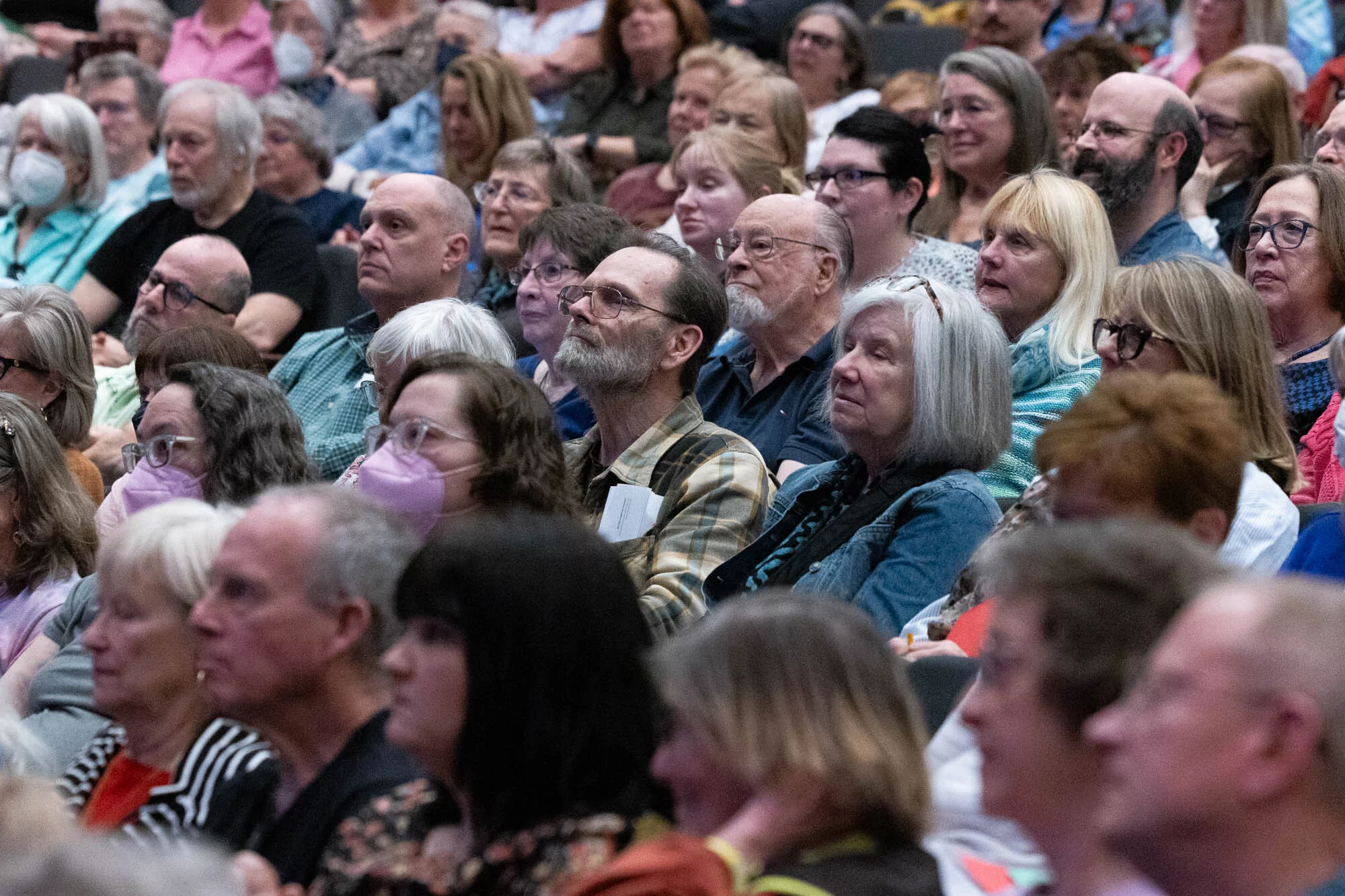 Attendees at a town hall featuring Rep. Jaime Raskin (R-MD) on March 19, 2025. (Graeme Jennings/Washington Examiner)