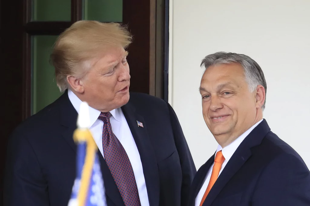 President Donald Trump welcomes Hungarian Prime Minister Viktor Orban to the White House in Washington, May 13, 2019.