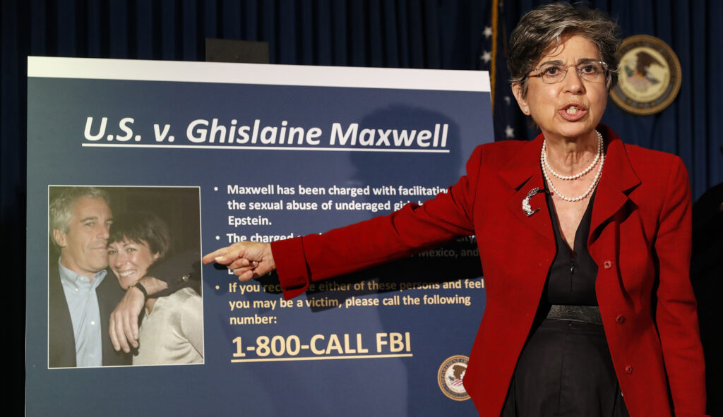 Audrey Strauss, acting United States Attorney for the Southern District of New York, speaks during a news conference to announce charges against Ghislaine Maxwell for her alleged role in the sexual exploitation and abuse of multiple minor girls by Jeffrey Epstein on July 2, 2020, in New York.