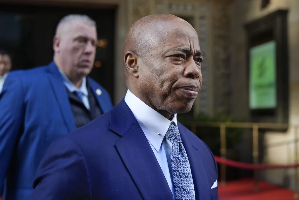 New York City Mayor Eric Adams leaves an event in New York, Thursday, Jan. 30, 2025.