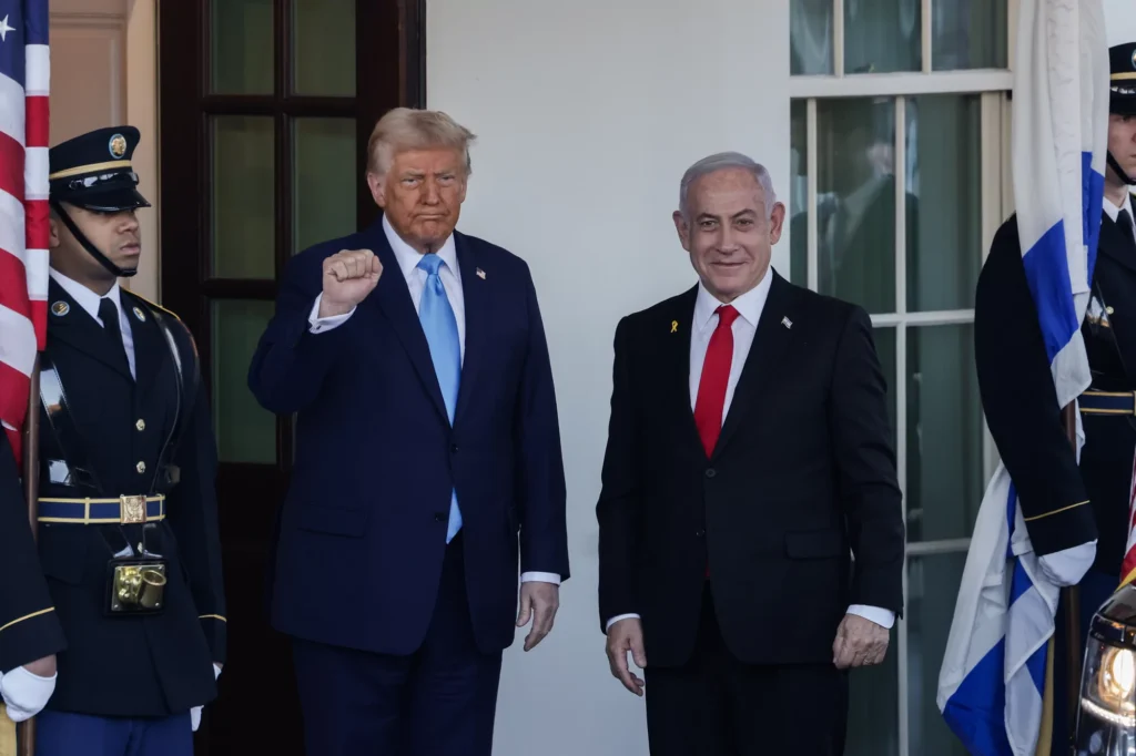 President Donald Trump meets with Israeli Prime Minister Benjamin Netanyahu at the White House, Tuesday, Feb. 4, 2025, in Washington, D.C.