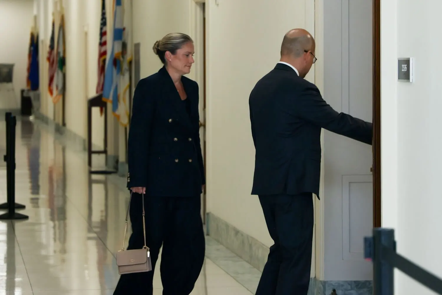 Biden aide Annie Tomasini arrives at an House Oversight Committee deposition on July 18, 2025. The committee is investigating Biden's use of the autopen. (Graeme Jennings/Washington Examiner)