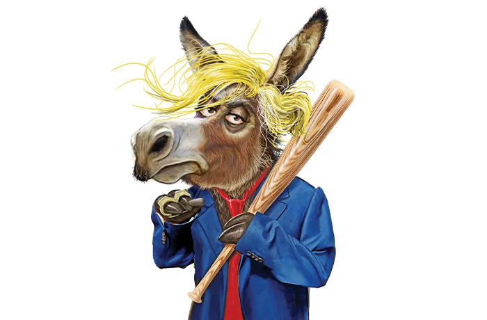Democrat donkey magazine Jason Seiler illustration
