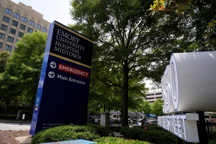 Emory University Hospital Midtown is seen on Thursday, May 15, 2025, in Atlanta.