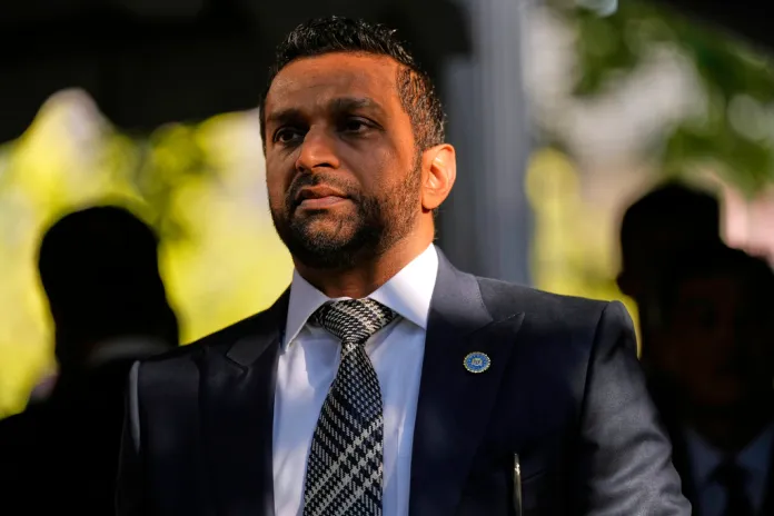 FBI director Kash Patel participates in a ceremony commemorating the anniversary of the 9-11 terror attacks in New York, Thursday, Sept. 11, 2025