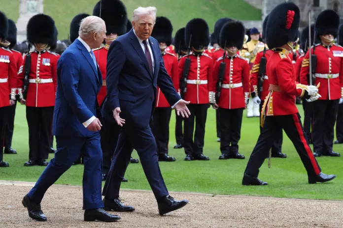 Trump walking with King Charles