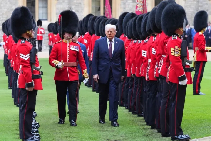 Trump with Royal Palace guards