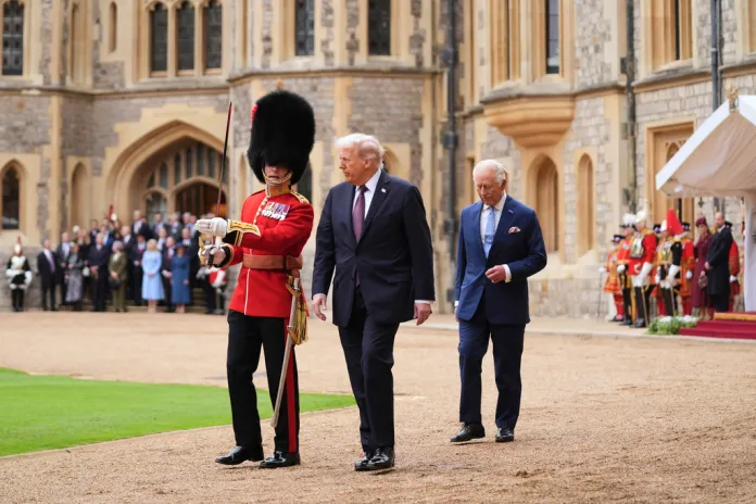 Trump with royal palace guards