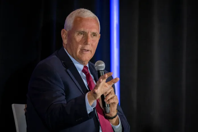Former Vice President Mike Pence Mike Pence speaks at a luncheon hosted by the Ethics and Religious Liberty Commission during a Southern Baptist Convention annual meeting Tuesday, June 11, 2024, in Indianapolis.