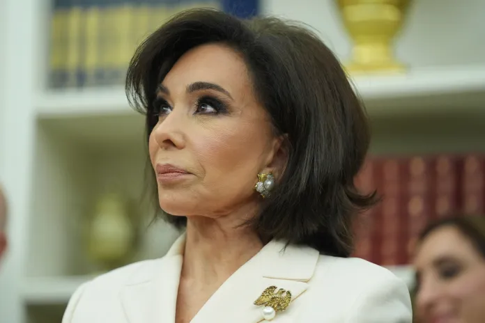 Interim U.S. Attorney General for the District of Columbia Jeanine Pirro during her swearing-in ceremony, Wednesday, May 28, 2025, in the Oval Office of the White House in Washington.