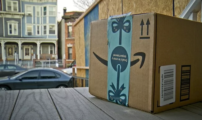 An Amazon package. (AP Photo/Robert Bumsted)