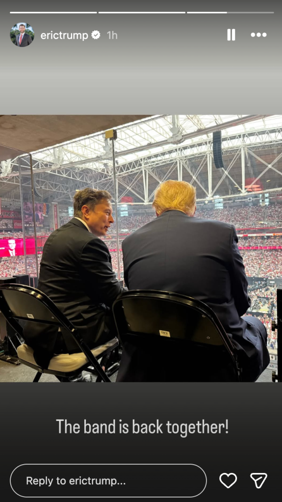 Eric Trump Elon and Donald.