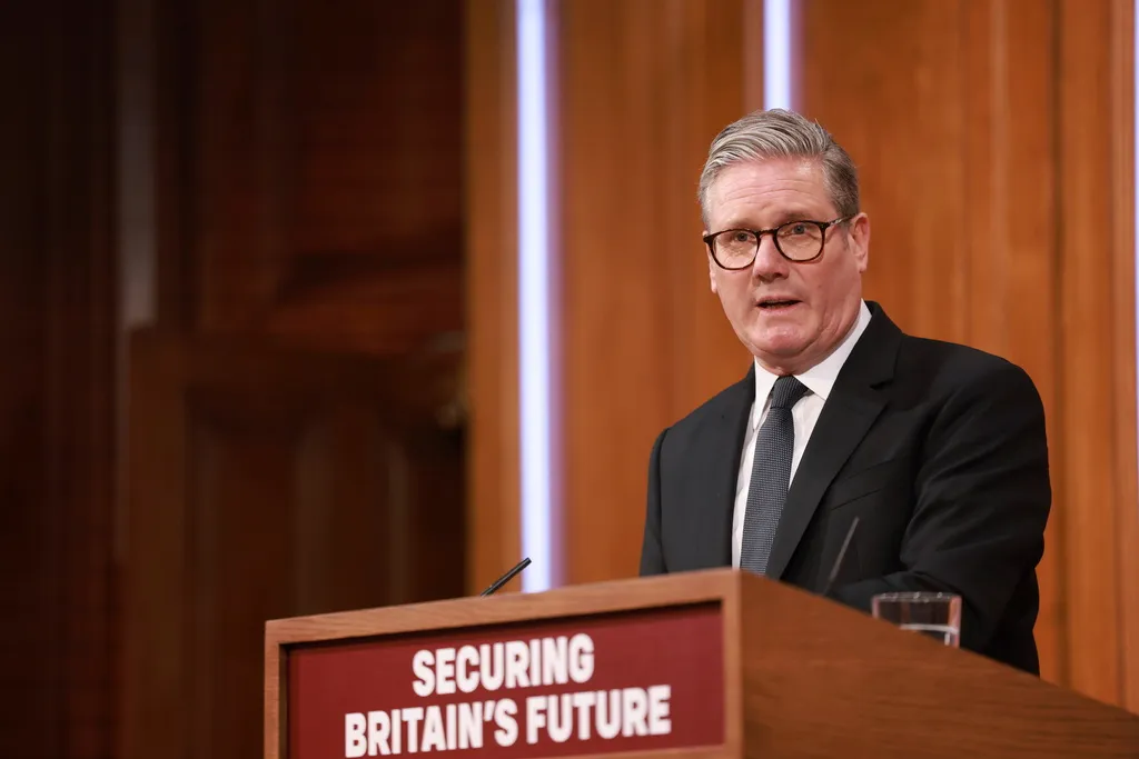 Britain's Prime Minister Keir Starmer speaks during a press conference.