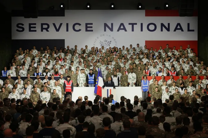 President Emmanuel Macron speaks at Varces military base
