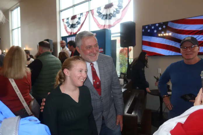 John Reid at a campaign stop