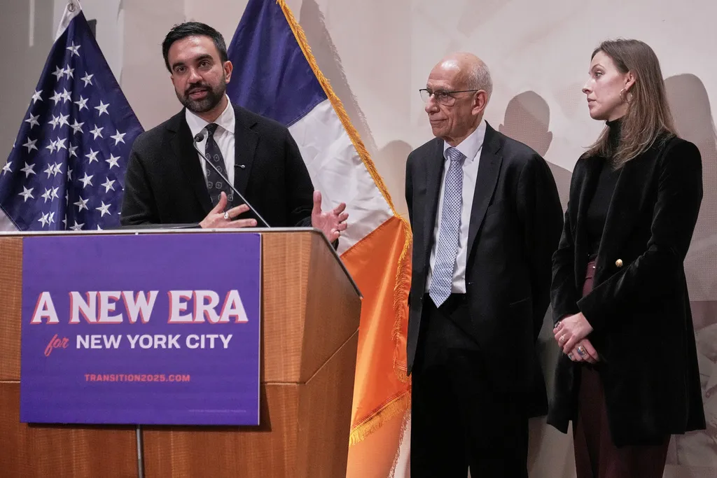 New York Mayor-elect Zohran Mamdani announces the appointment of Dean Fuleihan as his first deputy mayor and Elle Bisgaard-Church as his chief of staff.