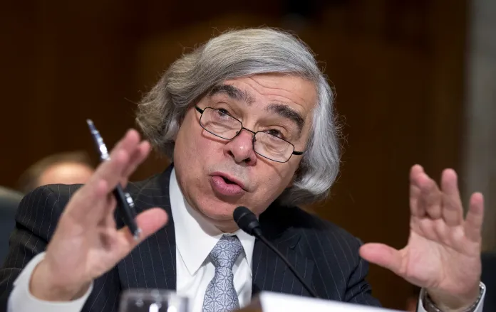 A leading conservative group is recommending a hatchet be taken to the Energy Department, currently run by Secretary Ernest Moniz (above), by shifting more than half of its duties to the Pentagon and leaving it in control of only cybersecurity for the electric grid. (AP Photo/Manuel Balce Ceneta, File)