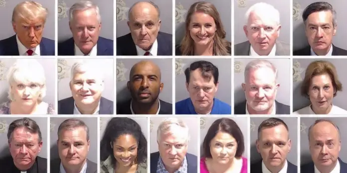 President Donald Trump and 18 co-defendants from the Fulton County RICO indictment.