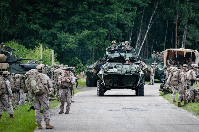 NATO militaries take part in a Baltic defense exercise