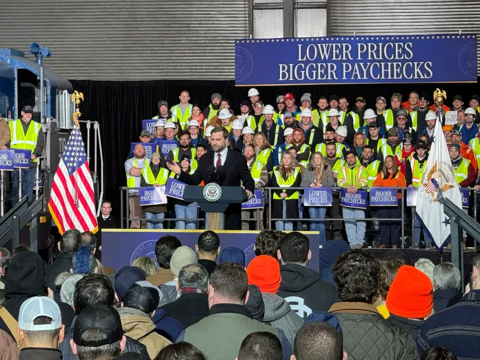 Vice President JD Vance sells President Donald Trump's economic agenda in Toledo, Ohio (Washington Examiner/Christian Datoc)