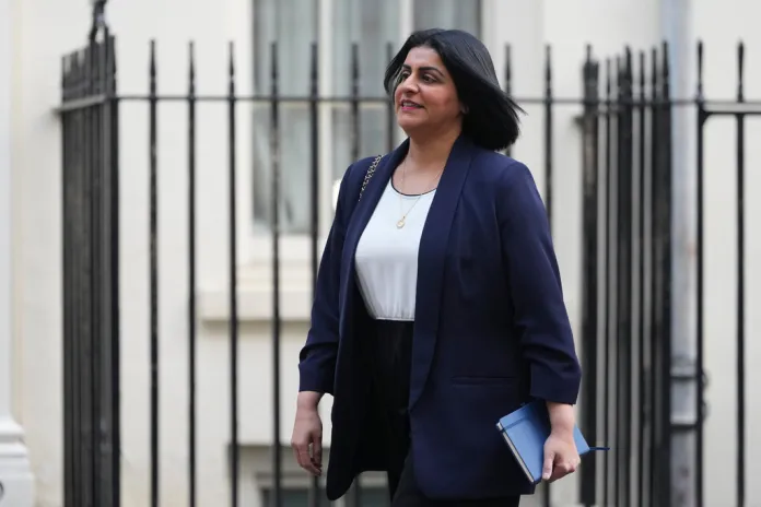 Shabana Mahmood walks near 10 Downing Street