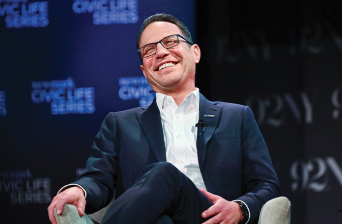 Gov. Josh Shapiro (D-PA) discusses his new memoir, "Where We Keep the Light: Stories from a Life of Service", at the 92nd Street Y in New York on Jan. 27.