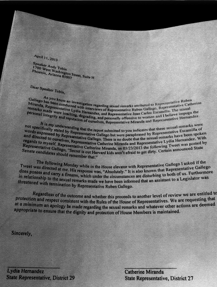 Ruben Gallego ethics report complaint