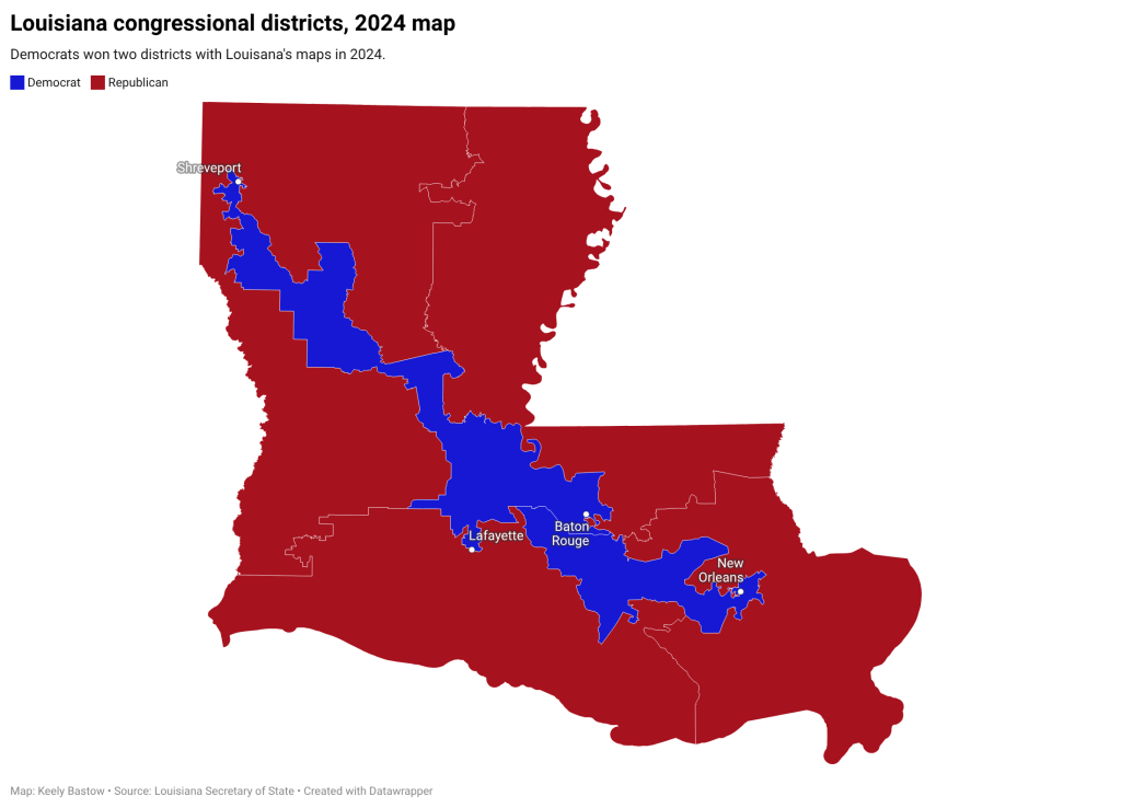 Louisiana congressional districts map 2024