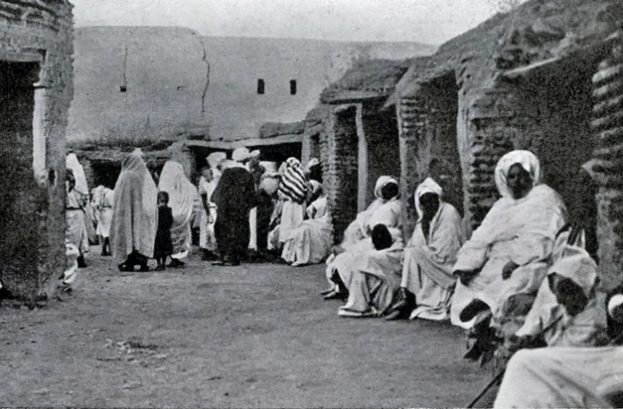 Slave market in Marrakesh, Morocco, circa 1900. Morocco would outlaw slavery in 1922. (Culture Club/Getty)