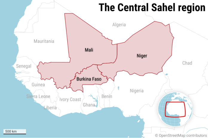 Map of the Central Sahel region