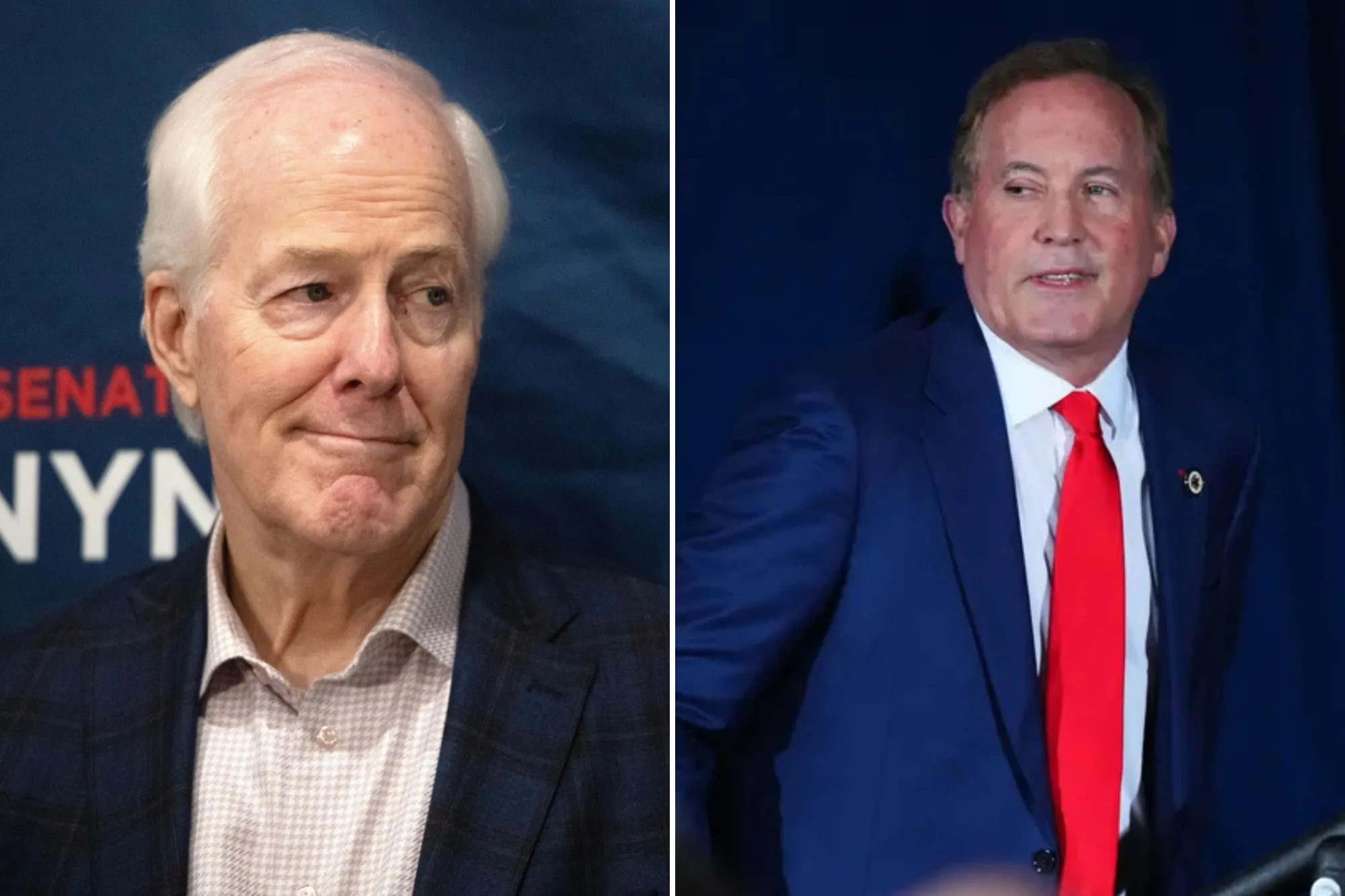 From l-r: Sen. John Cornyn (R-TX), Texas Attorney General and GOP Senate nominee Ken Paxton