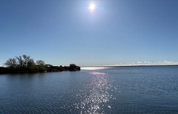 A late-May mid-morning sun beams down on Lake Superior, in Marquette, the biggest city in Michigan’s Upper Peninsula, with about 22,000 people. The largely rural UP often leans conservative but has streaks of labor-tinged populism. It’s become a frequent campaign stop for 2026 candidates seeking Michigan’s open Senate seat. (Photo by David Mark)