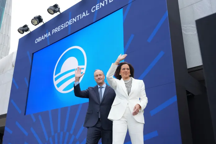 Former Vice President Kamala and her husband Douglas Emhoff