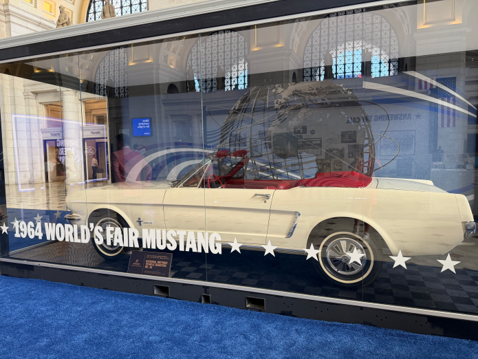 The 1964 World's Fair Mustang at Ford's "Driving America Forward" exhibit at Union Station in Washington, D.C., July 1, 2026 (Courtesy: Britta Miller/Washington Examiner).