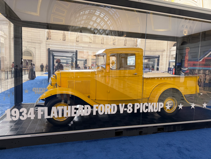A 1934 Flathead Ford V-8 Pickup at Ford's "Driving America Forward" exhibit at Union Station in Washington, D.C., July 1, 2026 (Courtesy: Britta Miller/Washington Examiner).
