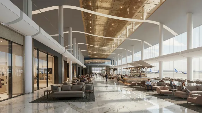 Bar and lounge area at Dulles International Airport