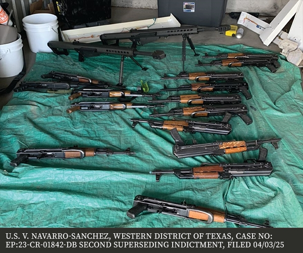 Weapons seized by U.S. agents.