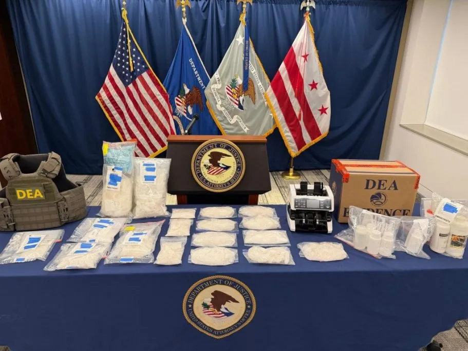 Large amounts of narcotics seized in a drug bust. 